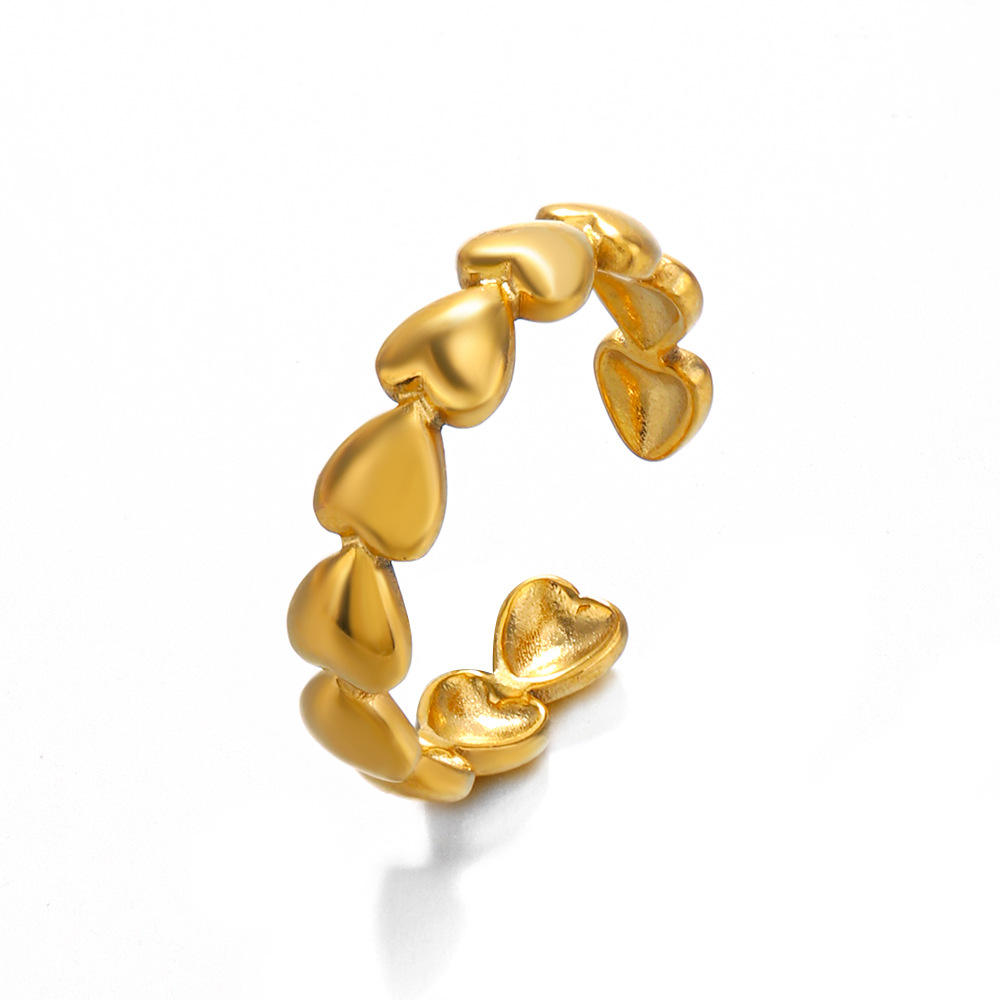 Heart Adjustable Rings - 18k Gold Plated
