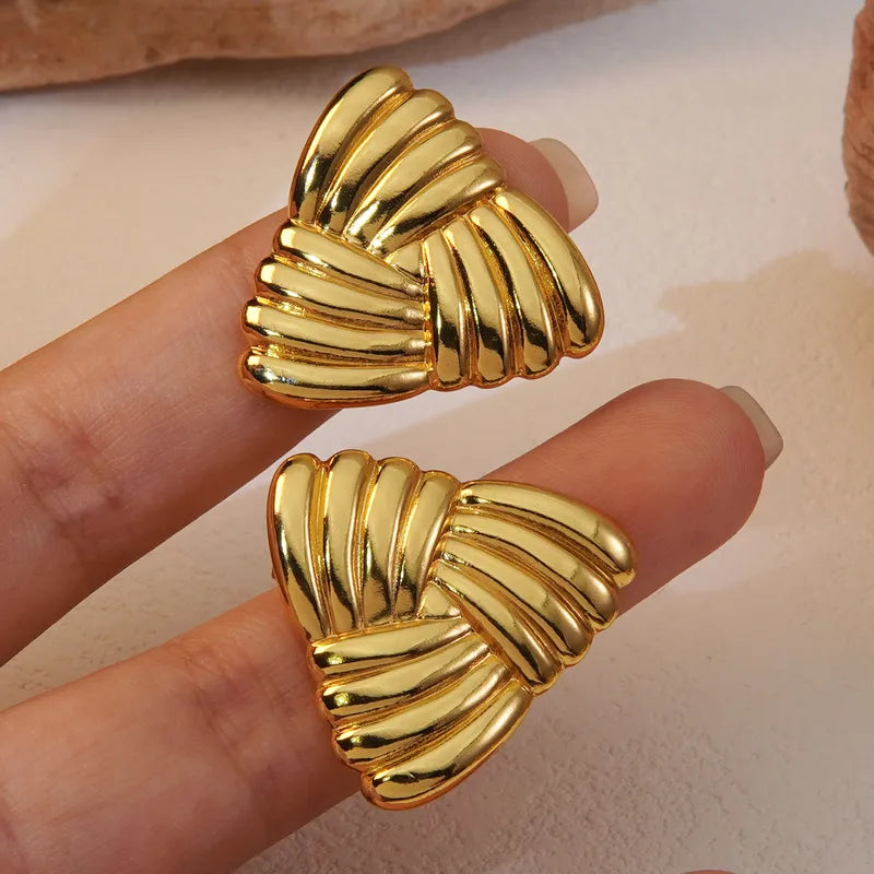 Triangle Stud Earrings - 18k Gold Plated