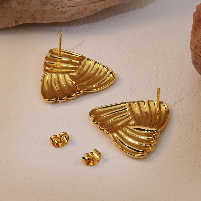 Triangle Stud Earrings - 18k Gold Plated