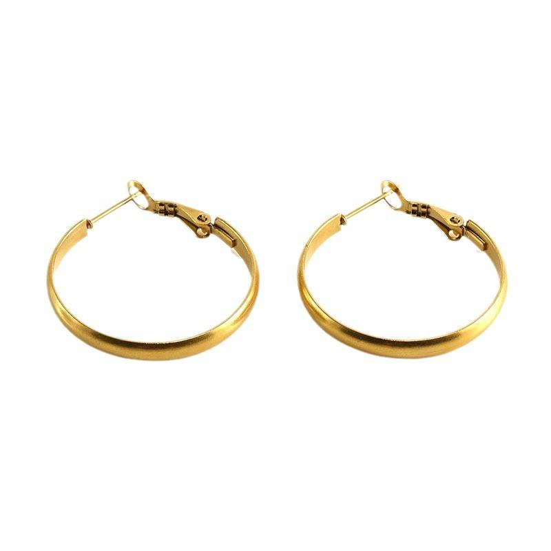 Classic Round 30mm Hoop Earrings - 18k Gold Plated