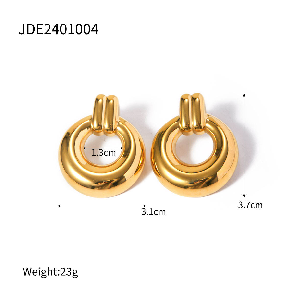 Circle Line Hoop Earring - 18K Gold Plated