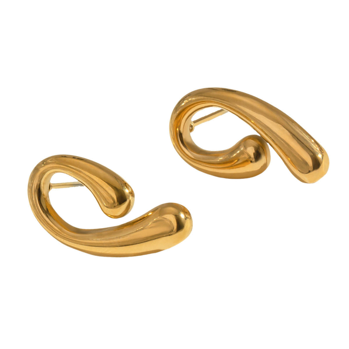 U Hoop Earrings - 18K Gold Plated