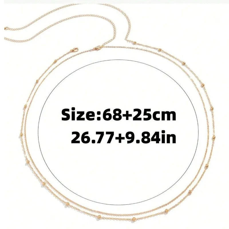 Round Bead Chain Double-layer Waist Chain