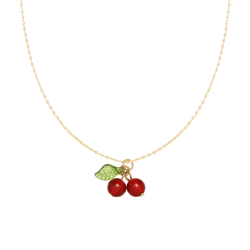 Classic Cherry Necklace  - 18k Gold Plated