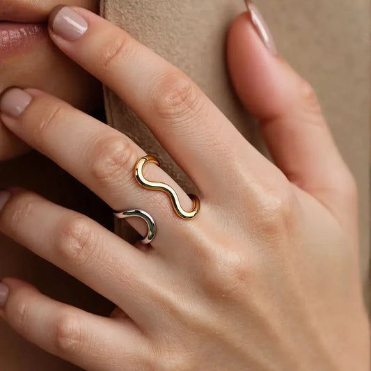 Wave Ring - 18k Gold Plated